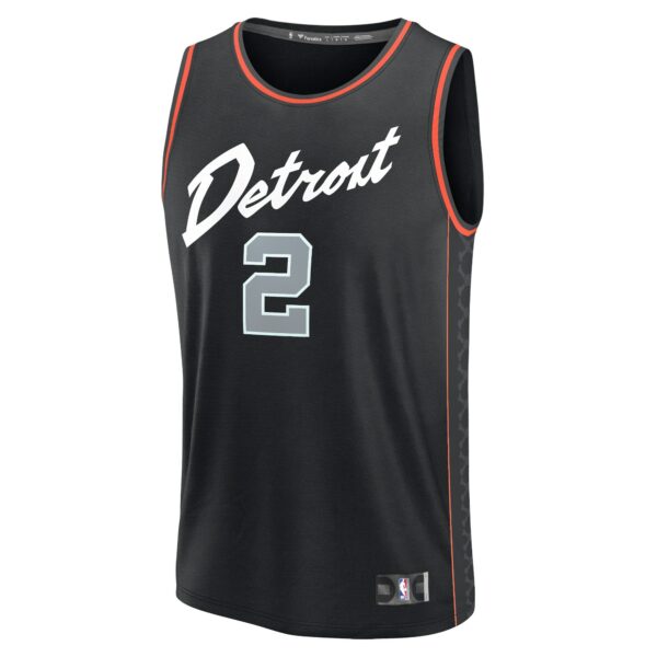 Cade Cunningham Detroit Pistons Fanatics Fast Break Jersey - Black - City Edition - Image 3