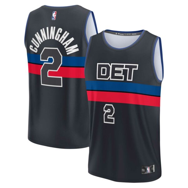 Cade Cunningham Detroit Pistons Fanatics Fast Break Replica Jersey - Statement Edition - Black - Image 2