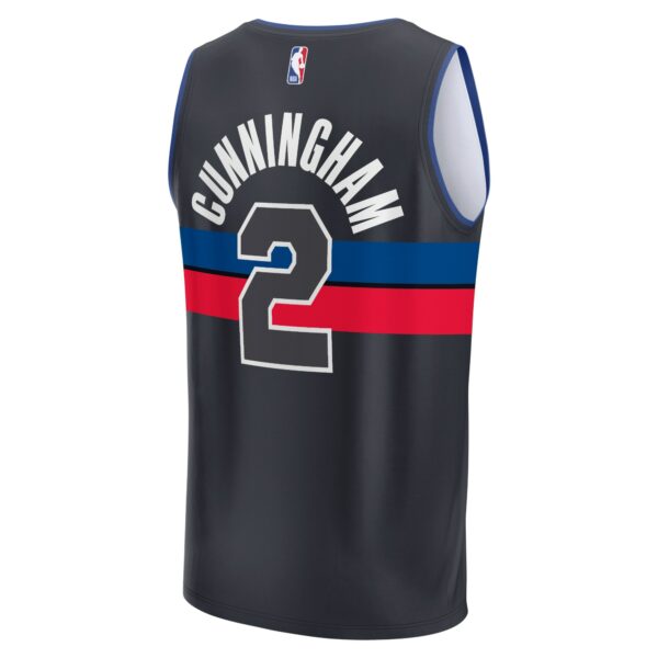 Cade Cunningham Detroit Pistons Fanatics Fast Break Replica Player Jersey - Statement Edition - Black - Image 4