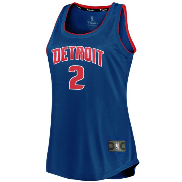 Cade Cunningham Detroit Pistons Fanatics Women's Fast Break Tank Jersey - Icon Edition - Blue - Image 3