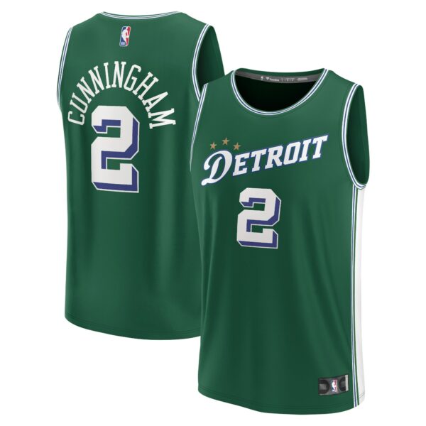 Cade Cunningham Detroit Pistons Fanatics Youth Fastbreak Jersey - City Edition - Green - Image 2