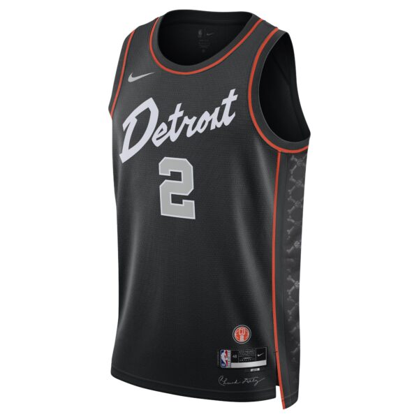 Cade Cunningham Detroit Pistons Nike Unisex 2023/24 Swingman Jersey - Black - City Edition - Image 3