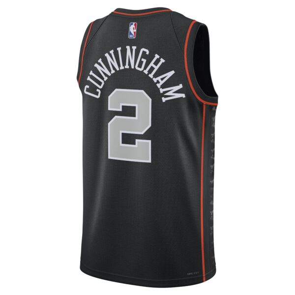 Cade Cunningham Detroit Pistons Nike Unisex 2023/24 Swingman Jersey - Black - City Edition - Image 4
