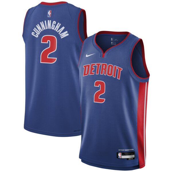 Cade Cunningham Detroit Pistons Nike Youth Swingman Jersey - Icon Edition - Blue - Image 2