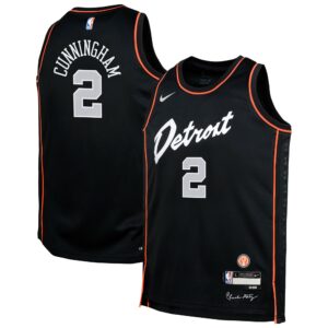Cade Cunningham Detroit Pistons Nike Youth  Swingman Replica Jersey - City Edition - Black
