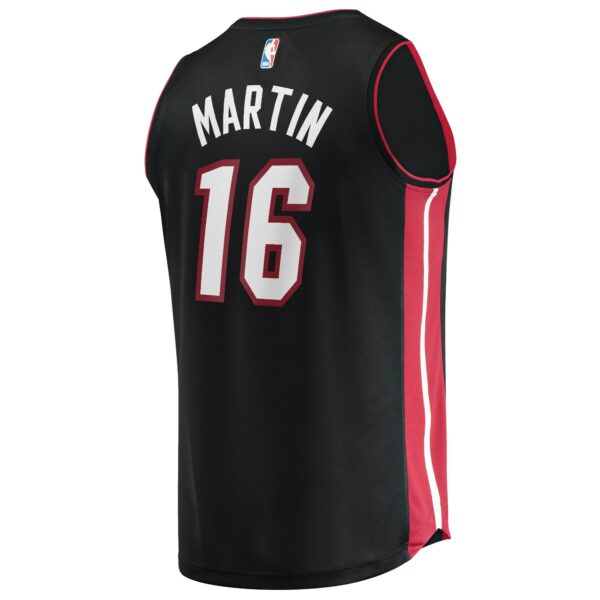 Caleb Martin Miami Heat Fanatics 2021/22 Fast Break Replica Jersey - Icon Edition - Black - Image 4