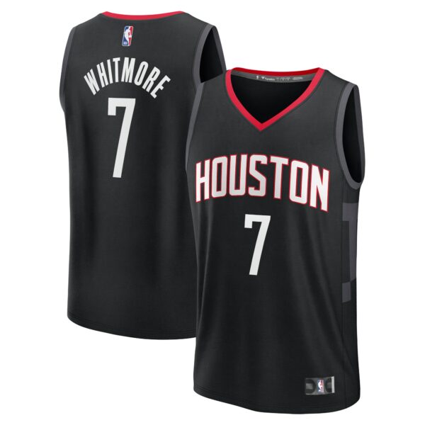 Cam Whitmore Houston Rockets Fanatics Fast Break Replica Player Jersey - Statement Edition - Black - Image 2