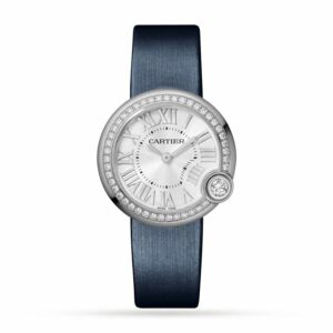 Cartier Ballon Blanc de Cartier Watch 30mm, Steel, Diamonds, Leather W4BL0003