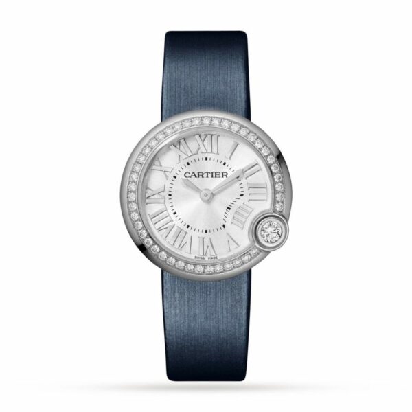 Cartier Ballon Blanc de Cartier Watch 30mm, Steel, Diamonds, Leather W4BL0003