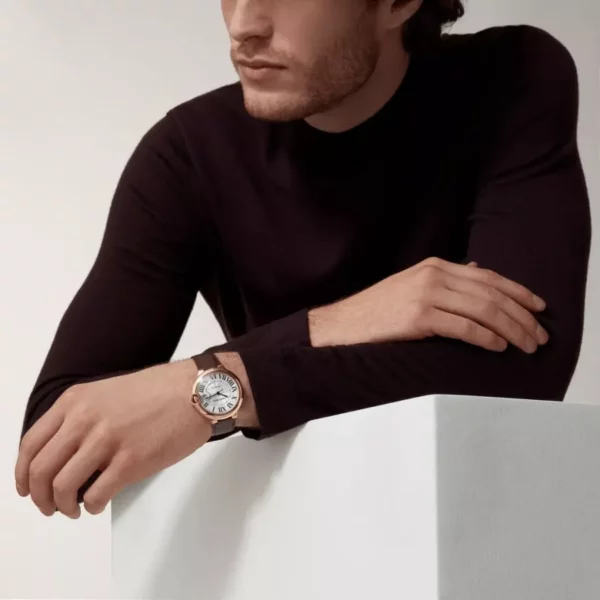 Cartier Ballon Bleu De Cartier Mens Leather Strap Watch - Image 6