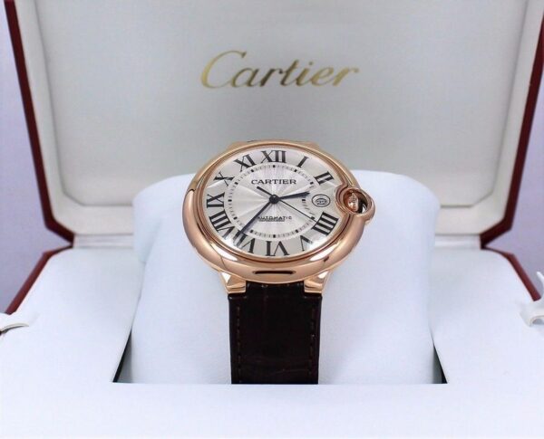 Cartier Ballon Bleu De Cartier Mens Leather Strap Watch - Image 3