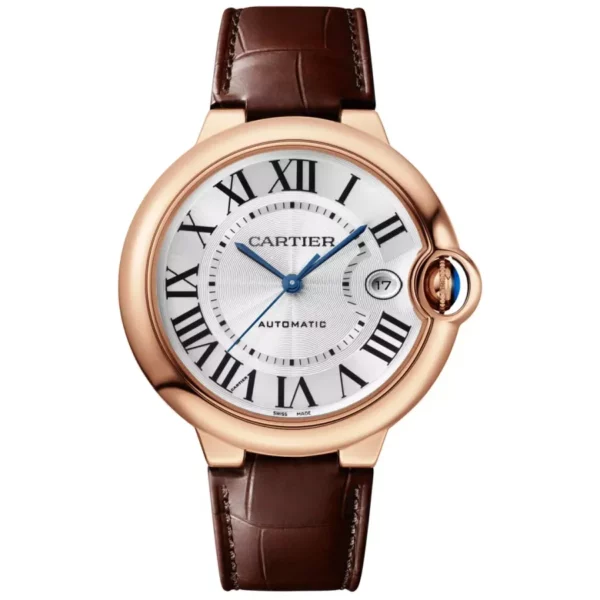 Cartier Ballon Bleu De Cartier Mens Leather Strap Watch