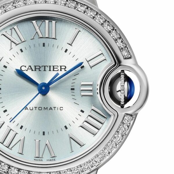Cartier Ballon Bleu de Cartier watch 33 mm, automatic movement, steel, diamonds W4BB0028 - Image 5