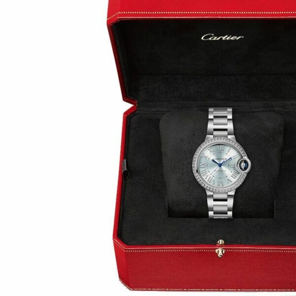 Cartier Ballon Bleu de Cartier watch 33 mm, automatic movement, steel, diamonds W4BB0028 - Image 7
