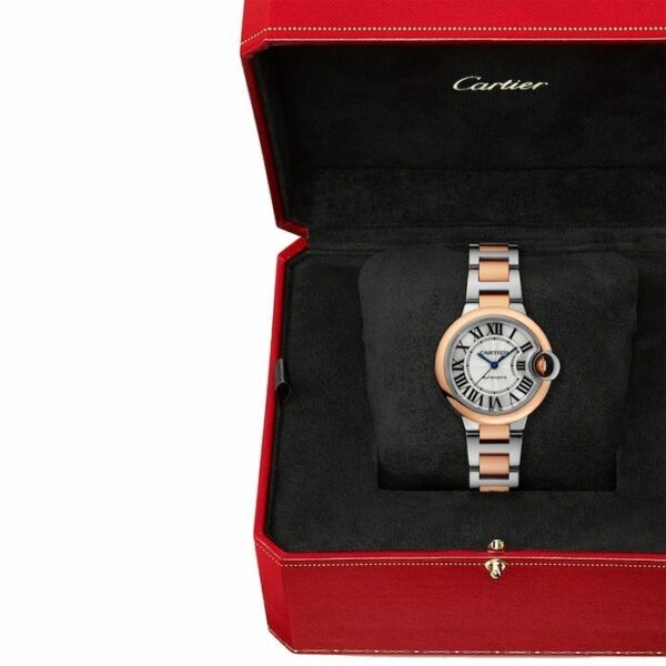 Cartier Ballon Bleu de Cartier watch, 33 mm, mechanical movement with automatic winding. Steel case, rose gold W2BB0032 - Image 7