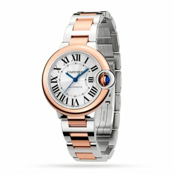 Cartier Ballon Bleu de Cartier watch, 33 mm, mechanical movement with automatic winding. Steel case, rose gold W2BB0032 - Image 2