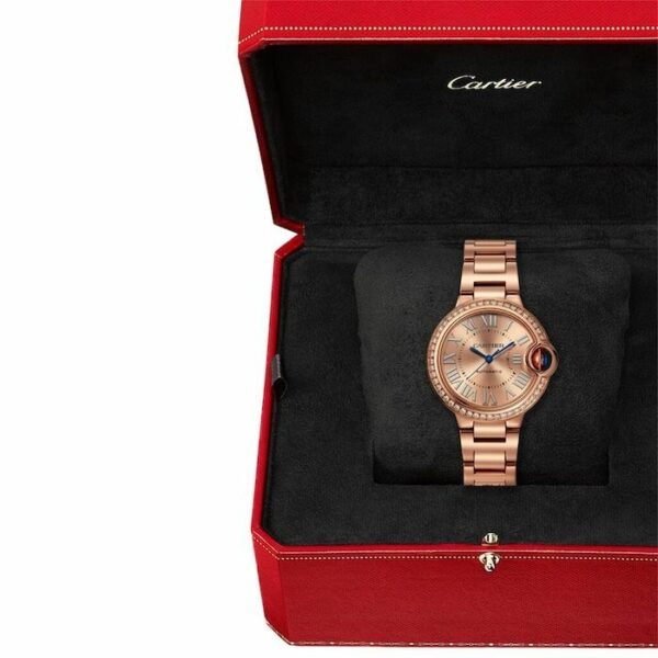 Cartier Ballon Bleu de Cartier Watch 33mm, Automatic Movement, 18k Rose Gold, Diamonds WJBB0077 - Image 6