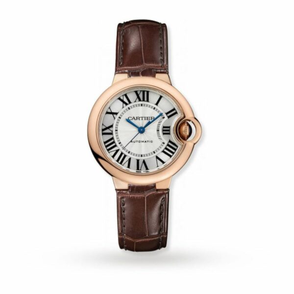 Cartier Ballon Bleu De Cartier Watch 33mm, Automatic Movement, Pink Gold, Leather W6920097