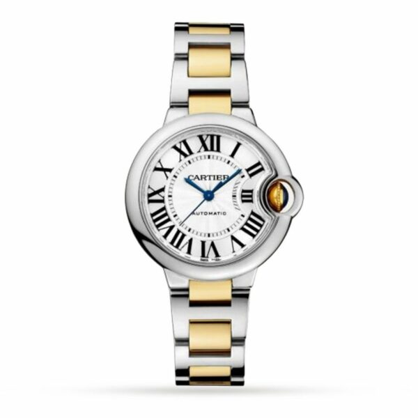 Cartier Ballon Bleu De Cartier Watch, 33mm, Mechanical Movement With Automatic Winding, Yellow Gold, Steel W2BB0029