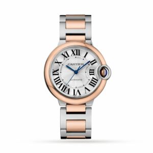 Cartier Ballon Bleu de Cartier watch, 36 mm, mechanical movement with automatic winding. Steel case, rose gold W2BB0033
