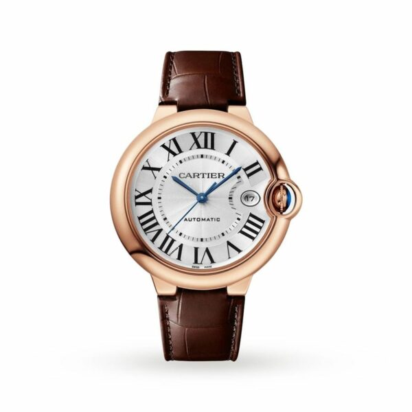 Cartier Ballon Bleu De Cartier Watch, 40mm, Automatic Movement, 18k Rose Gold, Leather WGBB0035