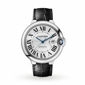 Cartier Ballon Bleu de Cartier watch, 42 mm, steel, leather WSBB0026