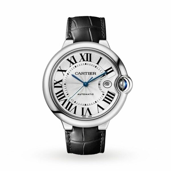 Cartier Ballon Bleu de Cartier watch, 42 mm, steel, leather WSBB0026