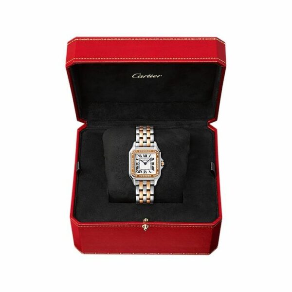Cartier Panthre De Cartier Watch Medium Model, Quartz Movement, Rose Gold, Steel, Diamonds W3PN0007 - Image 3