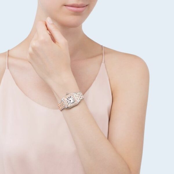 Cartier Panthre De Cartier Watch Medium Model, Quartz Movement, Rose Gold, Steel, Diamonds W3PN0007 - Image 2