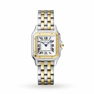 Cartier Panthre De Cartier Watch Medium Model, Quartz Movement, Yellow Gold, Steel W2PN0007