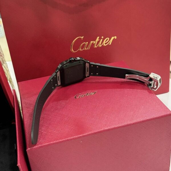 Cartier Santos De 39.8 mm WSSA0039 Black Dial Rubber Watch - Image 8