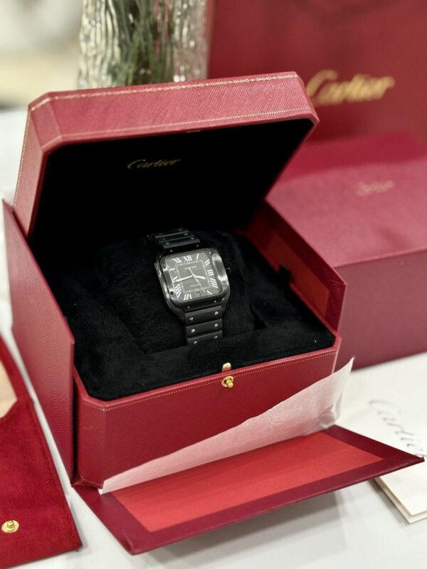 Cartier Santos De 39.8 mm WSSA0039 Black Dial Rubber Watch - Image 6