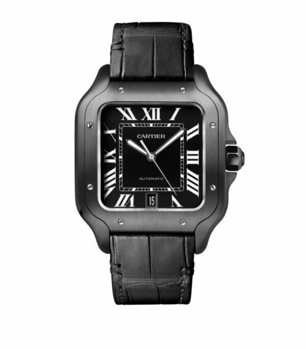 Cartier Santos De 39.8 mm WSSA0039 Black Dial Rubber Watch