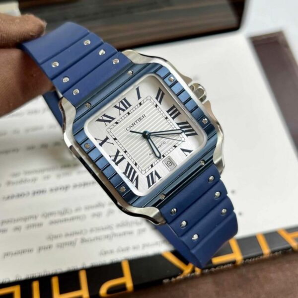 Cartier Santos De Cartier Large model, Automatic Movement, Steel, PVD, Interchangeable Metal And Rubber Straps WSSA0047 Watch - Image 6