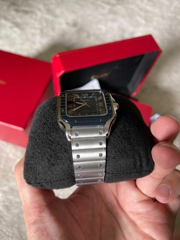 Cartier Santos De Cartier Large Model, Automatic Movement, Steel, PVD, Interchangeable Metal And Rubber Straps WSSA0048 Watch - Image 3