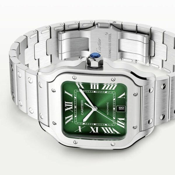 Cartier Santos de Cartier Large Smoky Green Dial Automatic Bracelet/Strap Watch - Image 3
