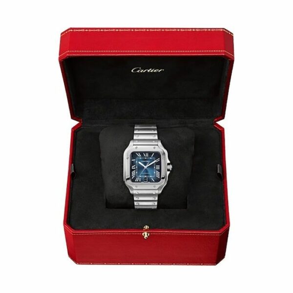Cartier Santos de Cartier watch, Large model, automatic movement, steel, interchangeable metal and leather bracelets WSSA0030 - Image 3