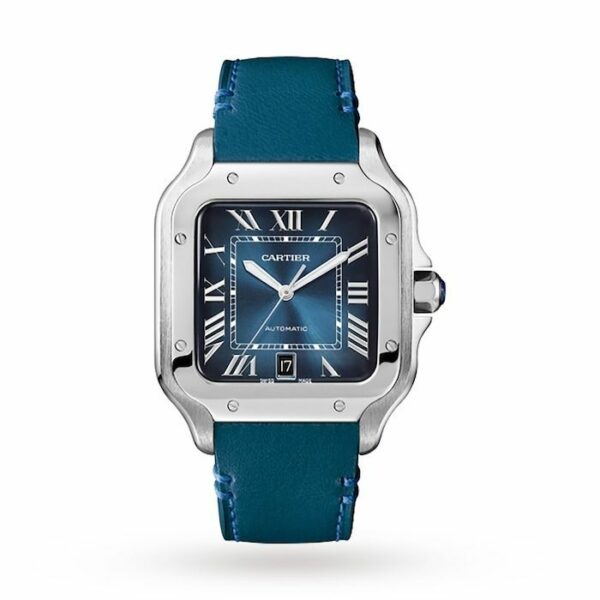 Cartier Santos de Cartier watch, Large model, automatic movement, steel, interchangeable metal and leather bracelets WSSA0030 - Image 2