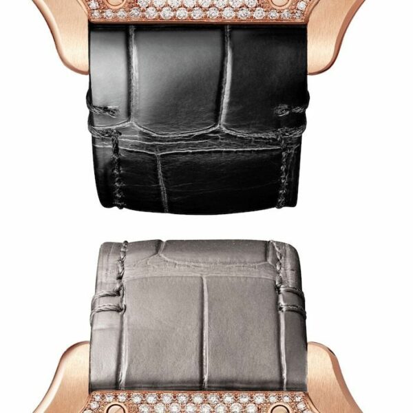 Cartier Santos De Cartier Watch Medium Model, Automatic Movement, Rose Gold, Diamonds, 2 Interchangeable Leather Bracelets WJSA0012 - Image 4