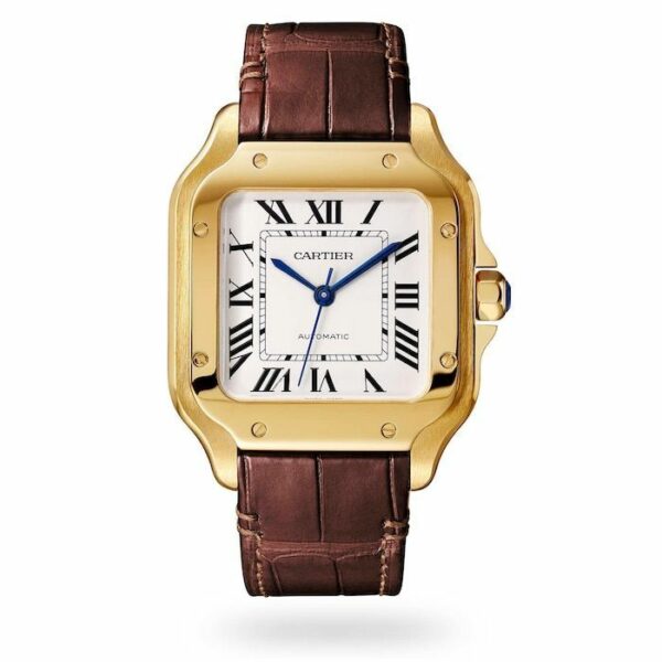 Cartier Santos De Cartier Watch Medium Model, Automatic Movement, Yellow Gold, Interchangeable Metal And Leather Bracelets WGSA0030 - Image 2
