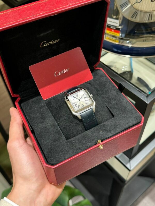 Cartier Santos-dumont Watch Extra-Large Model, Hand-Wound Mechanical Movement, Steel, Leather WSSA0032 - Image 7