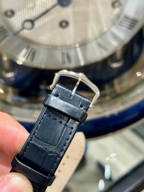 Cartier Santos-dumont Watch Extra-Large Model, Hand-Wound Mechanical Movement, Steel, Leather WSSA0032 - Image 6