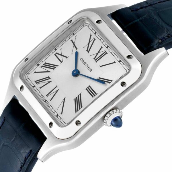 Cartier Santos-Dumont Watch Large Model, Quartz Movement, Steel, Leather WSSA0022 - Image 2