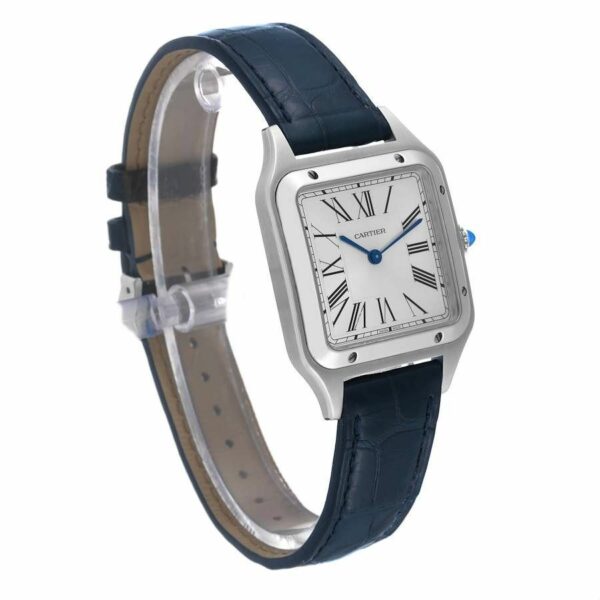 Cartier Santos-Dumont Watch Large Model, Quartz Movement, Steel, Leather WSSA0022 - Image 6