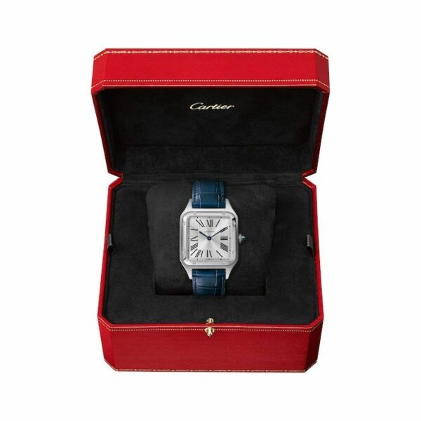 Cartier Santos-Dumont Watch Large Model, Quartz Movement, Steel, Leather WSSA0022 - Image 9