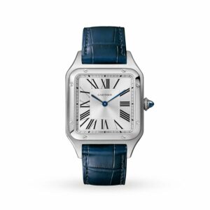 Cartier Santos-Dumont Watch Large Model, Quartz Movement, Steel, Leather WSSA0022