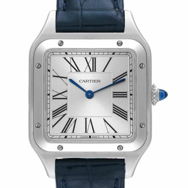 Cartier Santos-Dumont Watch Large Model, Quartz Movement, Steel, Leather WSSA0022 - Image 3