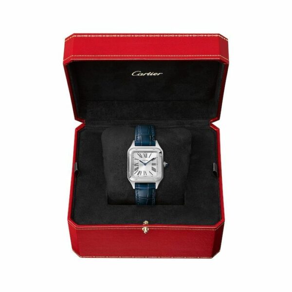 Cartier Santos-Dumont Watch Small Model, Quartz Movement, Steel, Leather WSSA0023 - Image 3