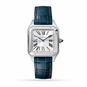 Cartier Santos-Dumont Watch Small Model, Quartz Movement, Steel, Leather WSSA0023