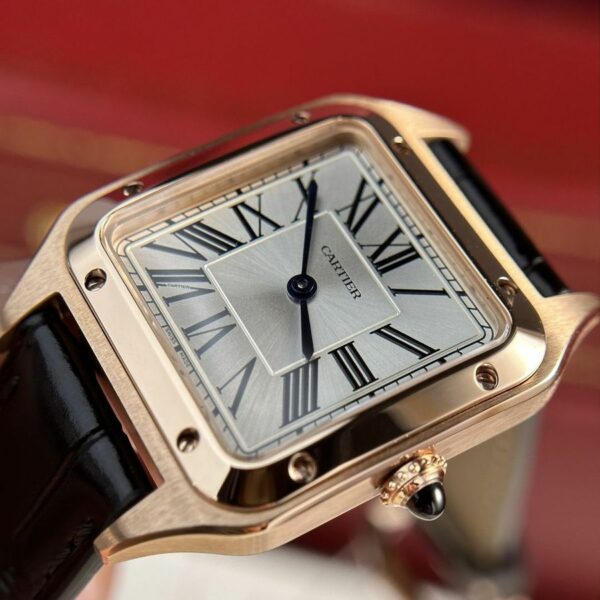 Cartier Santos-Dumont watch XL model, rose gold, leather strap WGSA0032 - Image 3